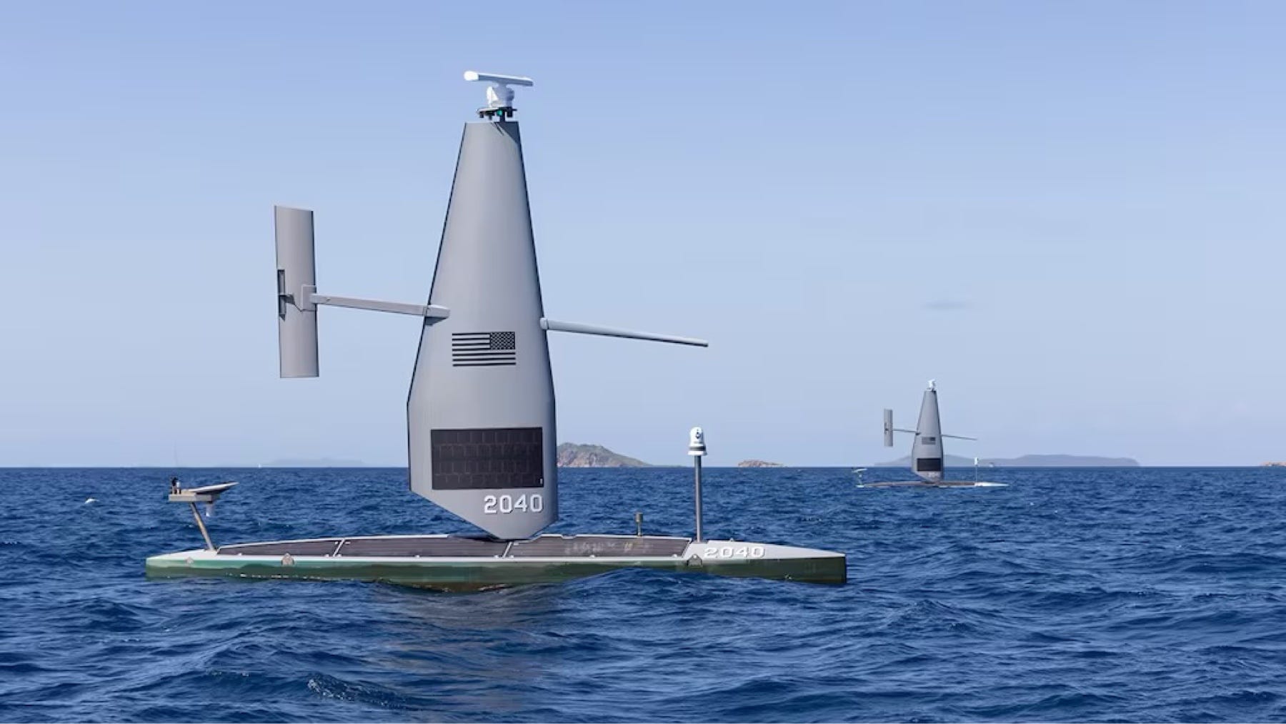 海上的 Saildrone 無人水面載具