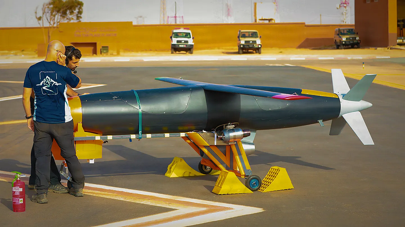 An Anthem cruise missile during a live-fire demonstration at the Africa Multidomain Training and Experimentation Center in Tan-Tan, Morocco, Aug. 6, 2026. U.S. Army photo by Staff Sgt. Raquel Birk.